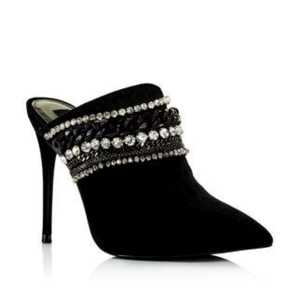 Aqua Dare Suede High Heel Slides